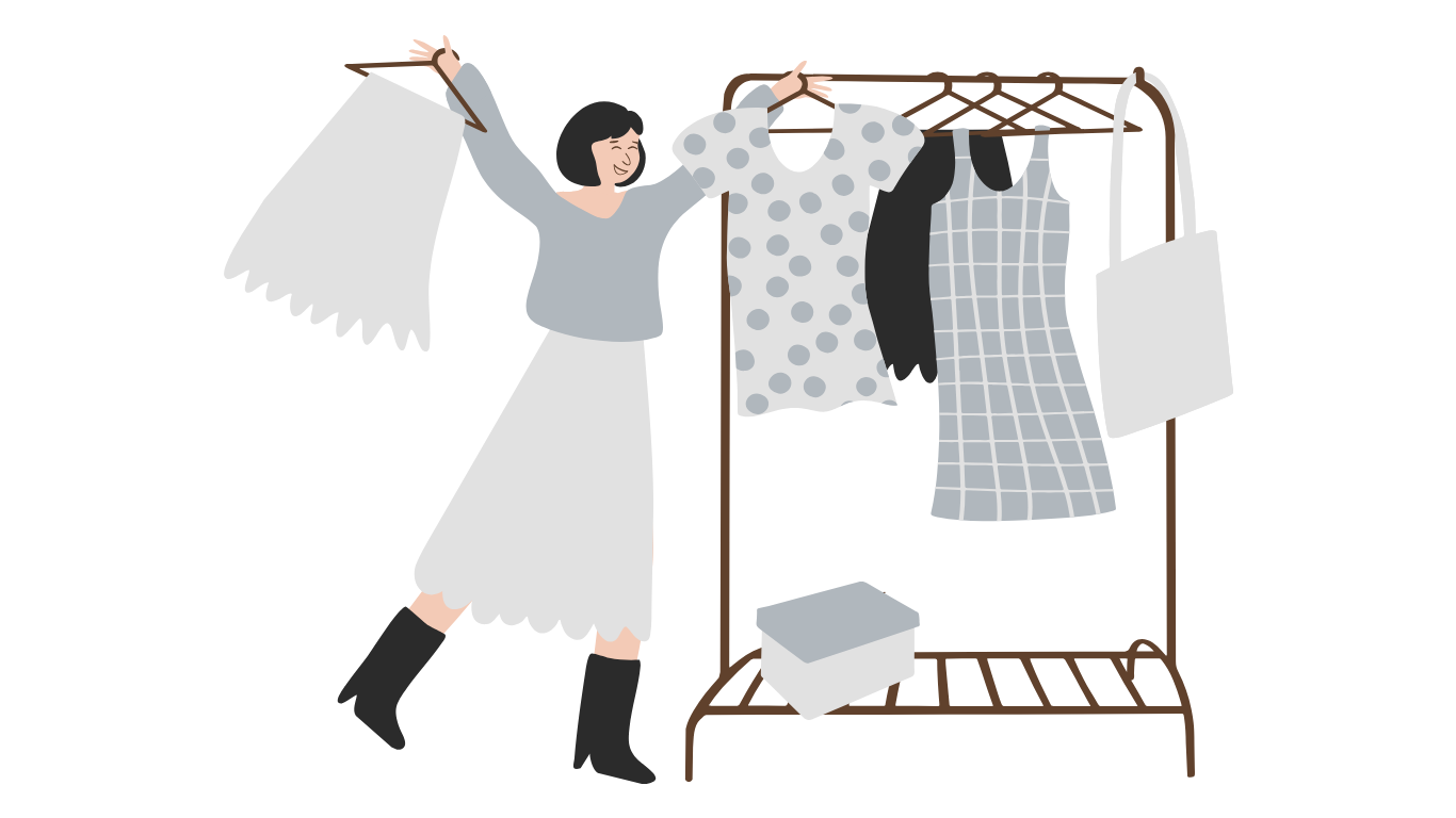 洋服と女性